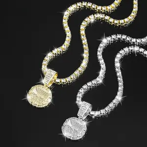 Delicate Shiny Last Supper Pendant Necklace Men's Jewelry Match Iced Out 4mm Tennis Chain Fashion Hip Hop Style Women Gift Silver Gold Rose Gold