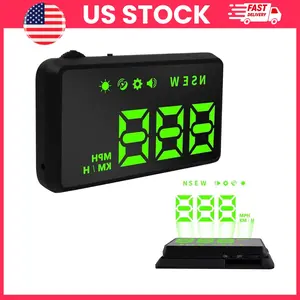 Car HUD Head Up Display for Cars GPS Speedometer Digital Speed Display with Automatic Brightness Adjustment Speeding Alert USB Plug and Play Universal Car Speed Display Gauge for Windshield Dashboard Driving Safety Car Accessories Interior 2026