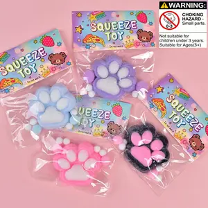 Stress Relief Cat Claw Squeeze Toy, Office Stress Reliever, Perfect Gift for Kids and Adults, Travel and Home Use, Surface Contains Fine Hair, Decompression Squeeze