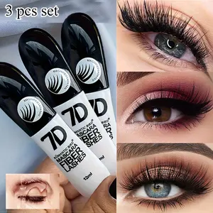 3-Pack 7D Fiber Eyelash Extension Kit, Waterproof Long-Lasting Curling Eyelash Enhancer, Sweatproof And Tearproof Lengthening Base Mascara 2In1, Suitable for All Skin Types,Best Gift Option