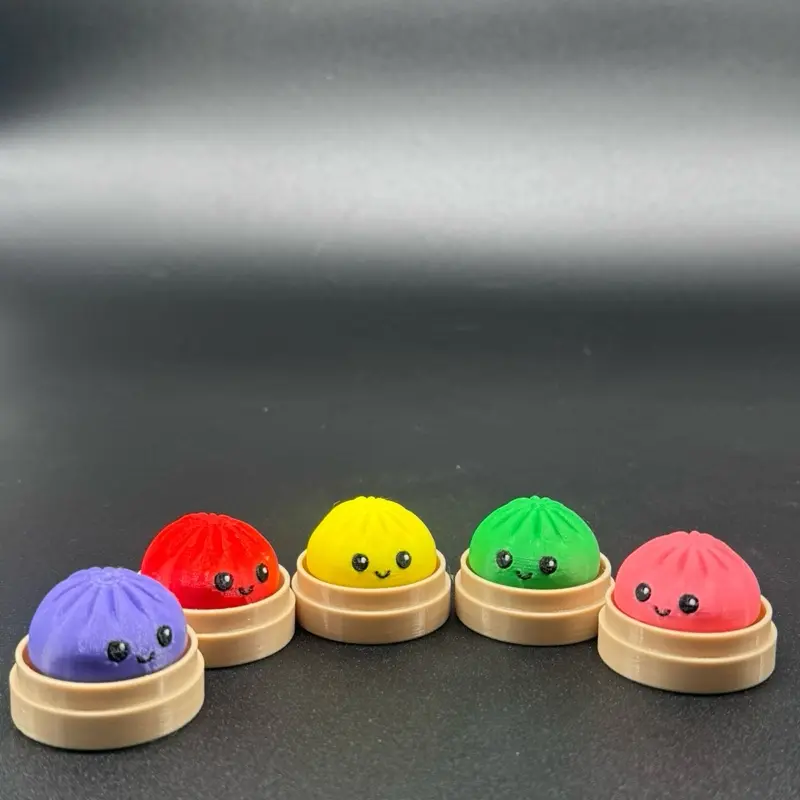 Squishy Dumpling Clicker Fidget Toys 4-Pack, Sensory Stress Reliever with Decompression Squeeze, Anxiety Relief Products, Thoughtful Gift for Stress Fidgeting Enthusiasts