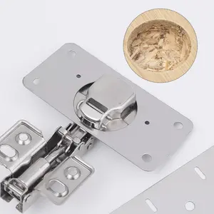 4 Pcs 90x47mm / 3.54x1.85 Cabinet Hinges Repair Plate, Stainless Steel Hinge Repair Brackets Hinge Side for Wooden Kitchen Cupboard Furniture Door, Silver
