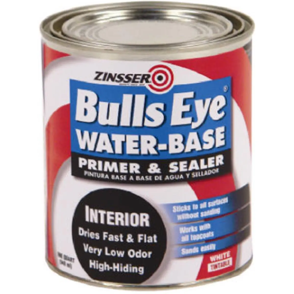 212 MAIN Zinsser 02244 High Performance Water-Based Interior Primer & Sealer - Qt, All Surfaces, Fast Drying, Flat Finish, Recoat Ready, New Construction Use, 3.2 Lbs, Commercial & Multi-Family Maintenance