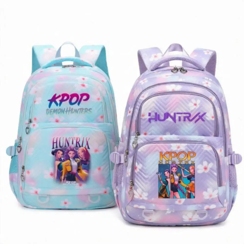 KPop Demon Hunters Backpacks High Capacity Waterproof School Bags Trendy Flowers Printe Women Men Laptop School Bags Gift