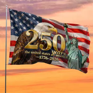 [Patriotic Eagle Banner] America 250Th Anniversary Flag 1776-2026 Patriotic Eagle Banner, USA Stars And Stripes Outdoor Decor for Garden Yard Porch, 4Th Of July Party Supplies