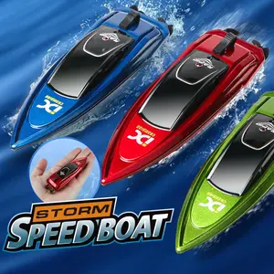 2.4G Mini Electric Racing Speedboat Remote control Controlled Dual Motor RC Boat 10km/h High Speed Ship Summer Water Pool Kids Toy