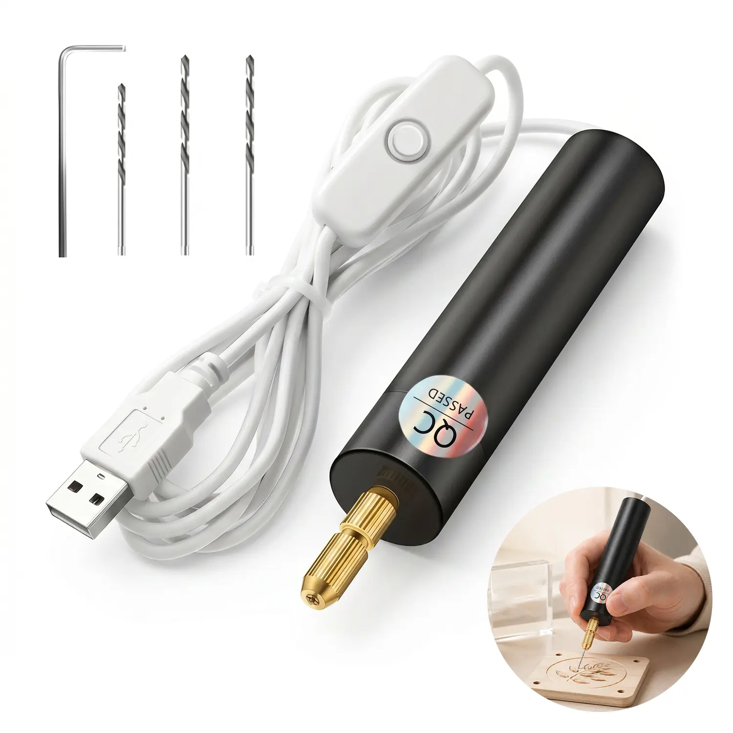 Mini Electric Hand Drill Set with Drill Bits, Micro Handheld Precision Pin Drill for Resin Jewelry Making, DIY Drill for Epoxy Resin, Crystal, Polymer Clay, Wood & Crafts
