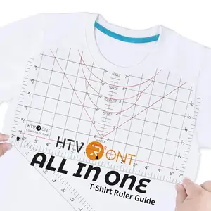 HTVRONT Tshirt Ruler Guide for Vinyl Alignment - Tshirt Measurement Tool for Heat Press in HTV Vinyl, All-in-ONE T Shirt Ruler to Center Design and Craft Sewing for cutting Accessories and Supplies