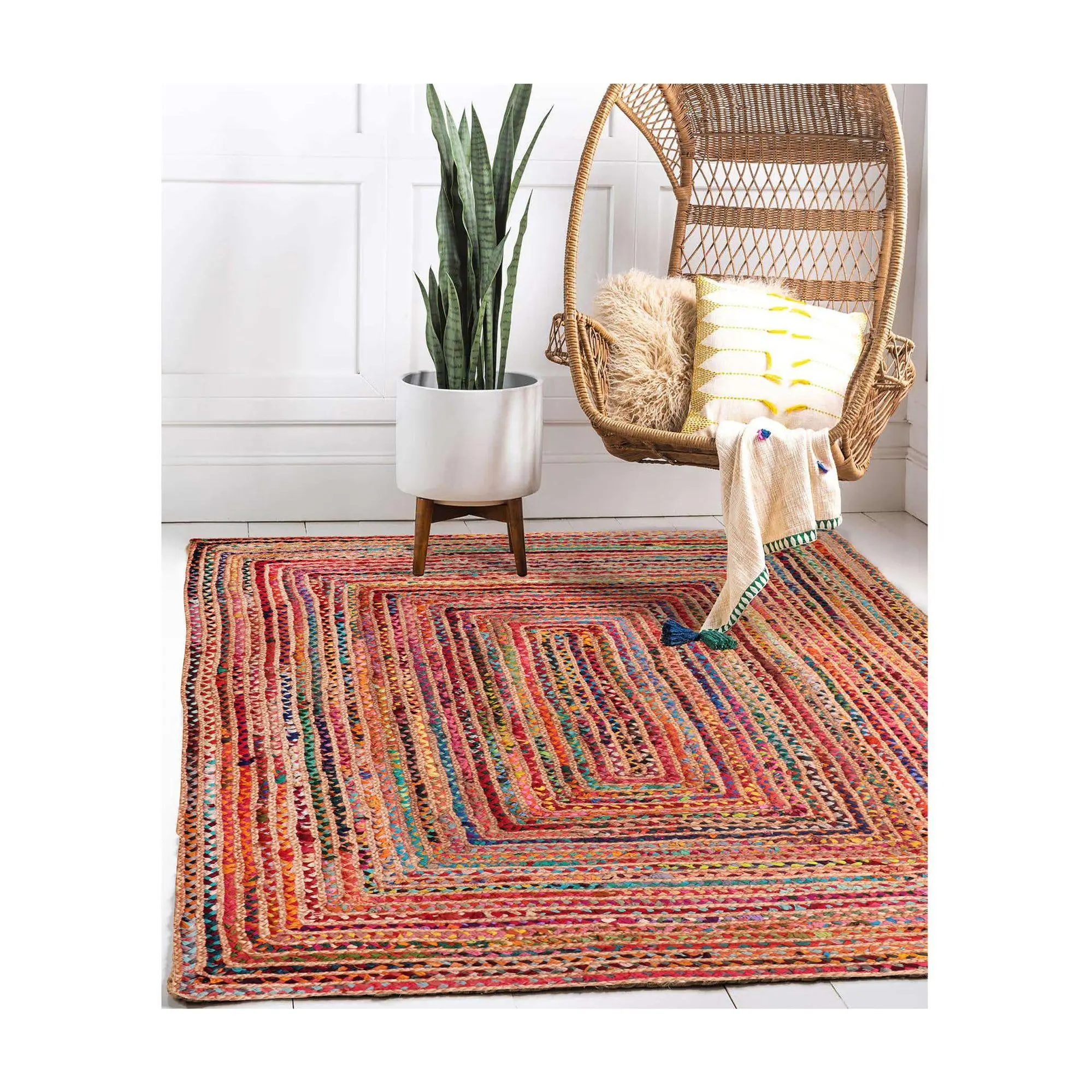 Ox Bay Ingrid Cotton and Jute Rainbow Indoor 3'x 5' Rug