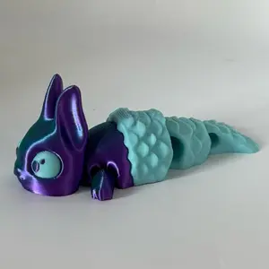 Merbunny 3D Printed Articulated Fidget - Customizable Design for Stress Relief and Relaxation