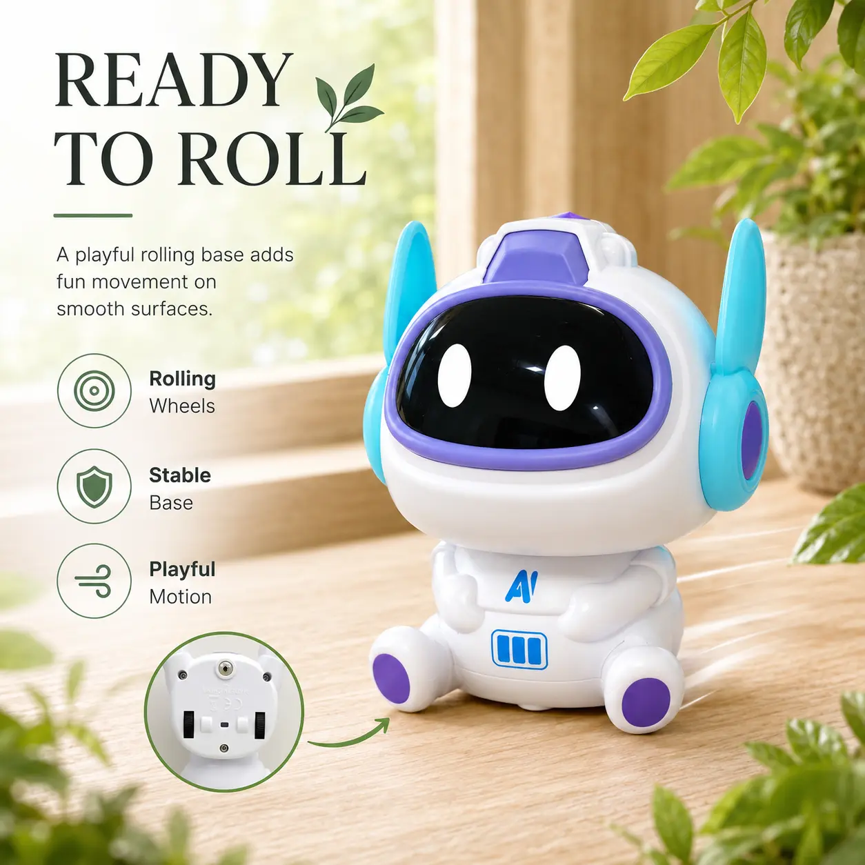Premium AI Robot Companion, Compact Collectible Interactive Talking Toy, Voice Control Custom Personality Smart Desk Pet, Ideal Birthday Gift Multi-Mode Vacuum Cleaner