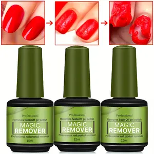 Gel Nail Polish Remover, 3pcs Soak-Off Quick Remover, 3-5 Min Quickly Remover Nail Polish- Nail Polish Remover for Gel Nails, Nail Glue - At Home, Suitable for Nail Salons