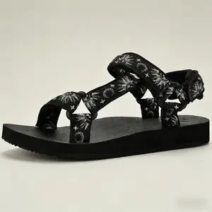 Women's Water Sandals Comfortable Quick-Drying Lightweight Slip-Resistant Casual Sport Sandals Trail-Ready Walking Hiking Shoes Black/Sunflower With Arch Support