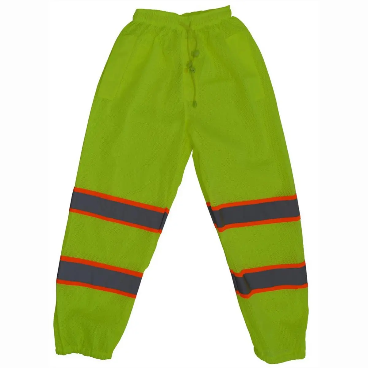 Petra Tools Women's ANSI Class E High Visibility Work Pants - Lime Adjustable Polyester Mesh & Oxford with PU Coating, Reflective Tape, Elastic Waist, Ankle Zippers, Pocket, 2 Pass-Through Slits, Orange Trim (Small/Medium Sizes Available), Work Pants Wome