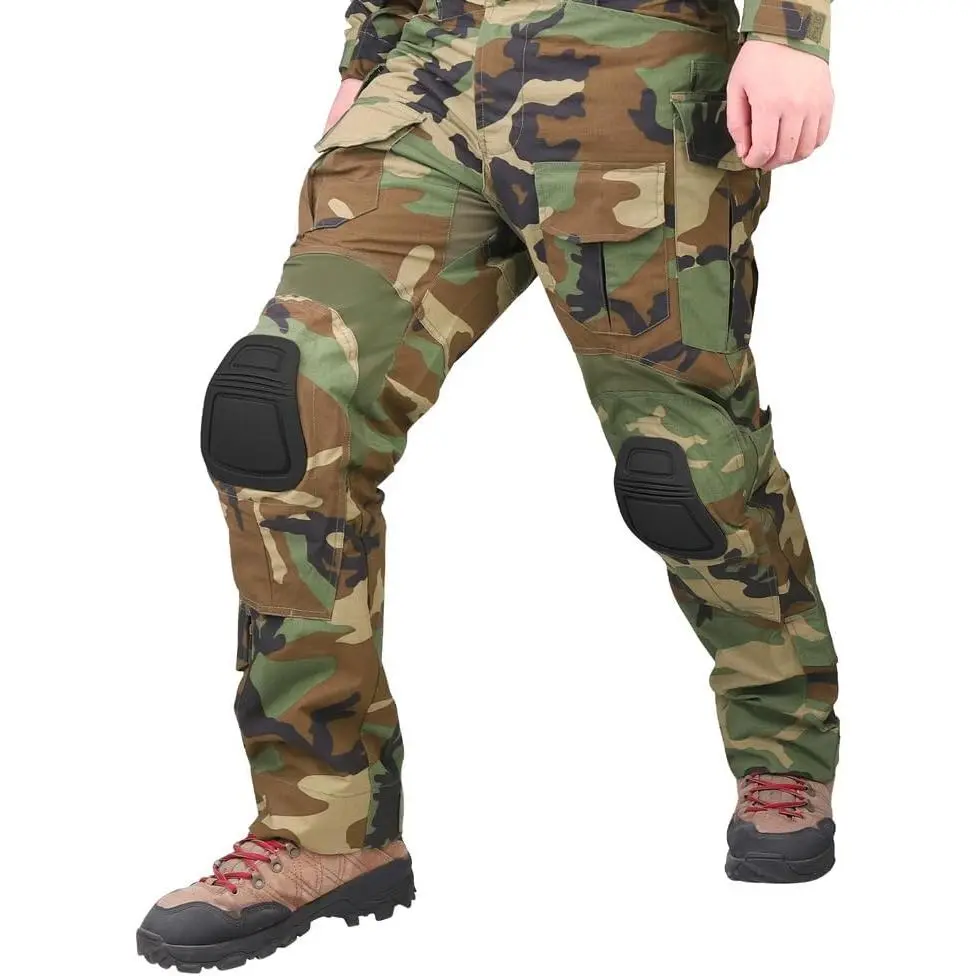 KRYDEX Men's G3 Tactical Cargo Joggers with Knee Pads - Ripstop Cloth, Multi-Pocket, Durable, Fitted Athletic Trousers, Cotton Blend, Waist Adjustor, 4-Way Stretch-Woven Accents, Aggressive Cut, Multi-Size for Airsoft, Hunting, Male Wear, Elastic Waist, H