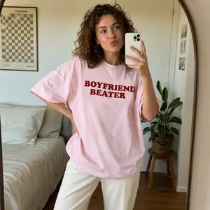 Boyfriend Beater Shirt – Funny Statement Tee for Women | Edgy Humorous T-Shirt | Viral TikTok Trend Gift