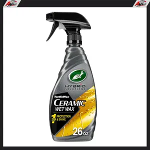 Turtle Wax Hybrid Solutions Ceramic Wet Wax, Spray on Car Wax for 1-Step High Gloss Shine and Ceramic Coating Protection for Paint, Wheels,Glass and More, Extreme Water Beading, 26 oz (Pack of 1)