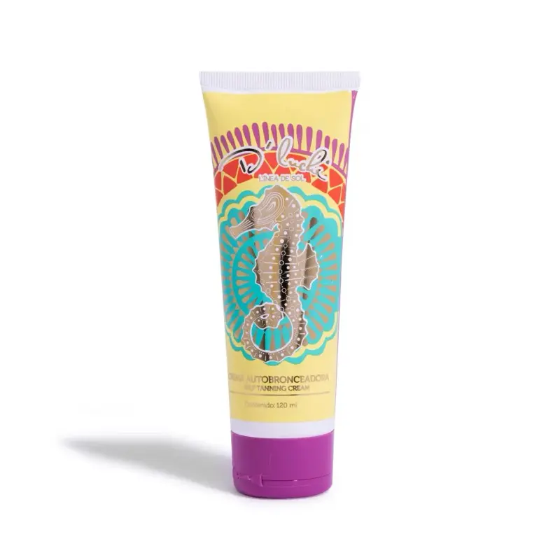 D'Luchi Body Scrubs AutoBronceadora Cream 120ml - Collagen & Vitamin E for Soft Hydrated  - Non-Staining Coco-Vanilla Scent - Safe Year-Round Bronzing FSP 50+