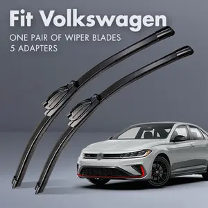 Fit Volkswagen,Universal All-Season Windshield Wipers Ultra Quiet Frameless Blades, OEM Quality,Streak-Free 5 Adapters,  Easy Install Car Parts