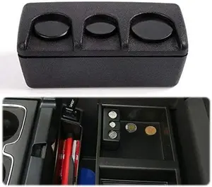 G-PLUS Center Console Coin Holder Dispenser, Compatible with Chevy Suburban Tahoe Silverado/GMC Sierra 2500HD 3500HD Yukon XL 2015-2018 Loose Change Vault Automotive Dashboard Car Accessories Vehicle Interior Truck