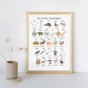 Hunting Alphabet  Print, Mallard Duck Decor Poster, Hunting Baby Boy Room Digital File, Nursery Decor ABC's, Woodland Nursery