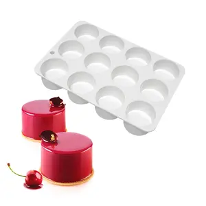 1pc The High Tube Silicone Mold For Baking Mousse Cakes, 3D Silicone Baking Molds For Cakes, French Dessert Molds For Brownies And Pastries, Ice Cream, Cake Decorating Molds, Silicone Cake Pan, Bakeware, High Tube Shape (16 Cavities)
