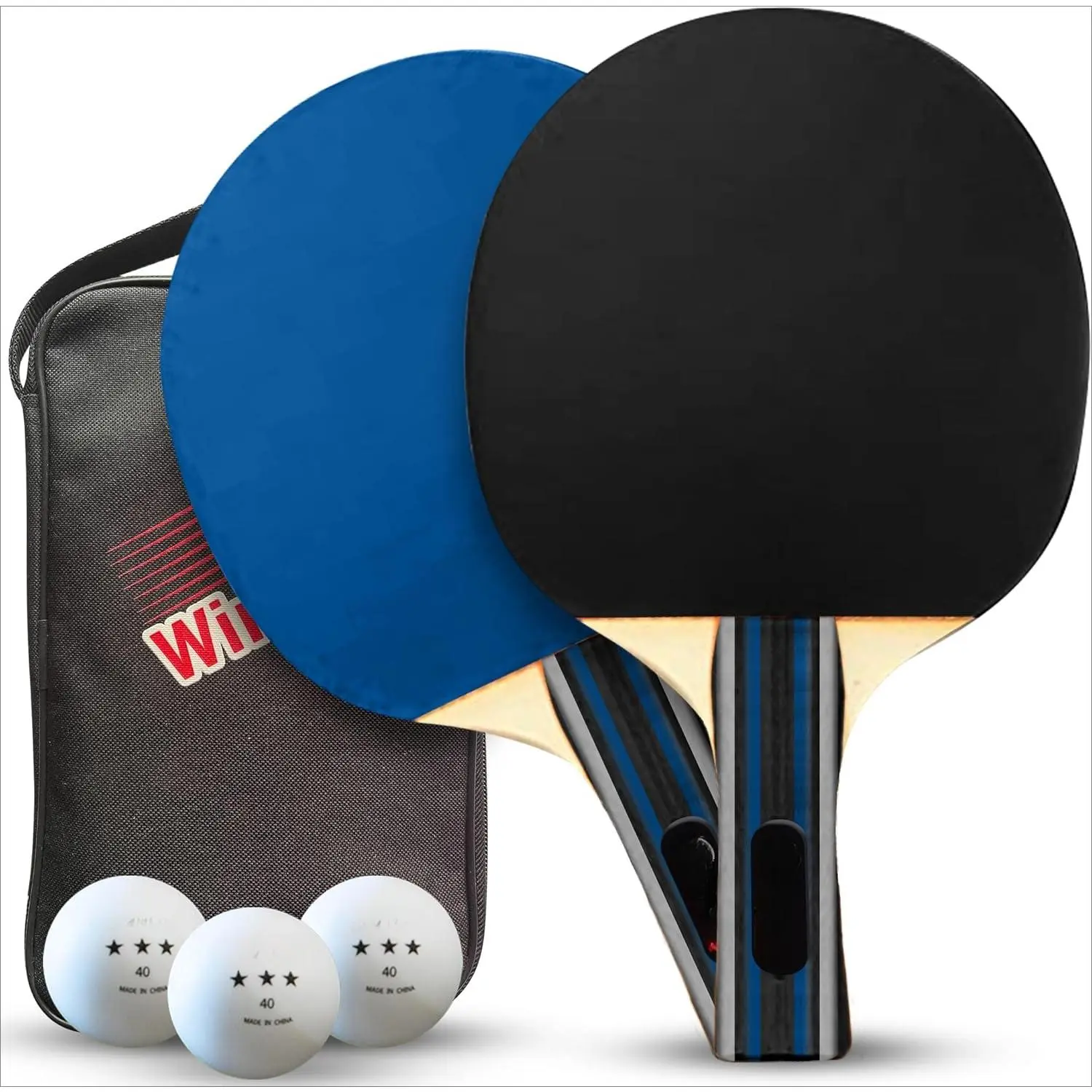 Ping Pong Paddles Sets - Premium Table Tennis Rackets with Ping Pong Balls & Professional Case - JP Portable Table Tennis Paddles Set for Indoor & Outdoor Play