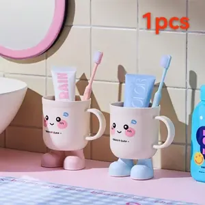 1pc cute cartoon pattern wash cups household toothbrush cups student dormitory mouthwash cups dental jars couple brush cups Tumbler Cup