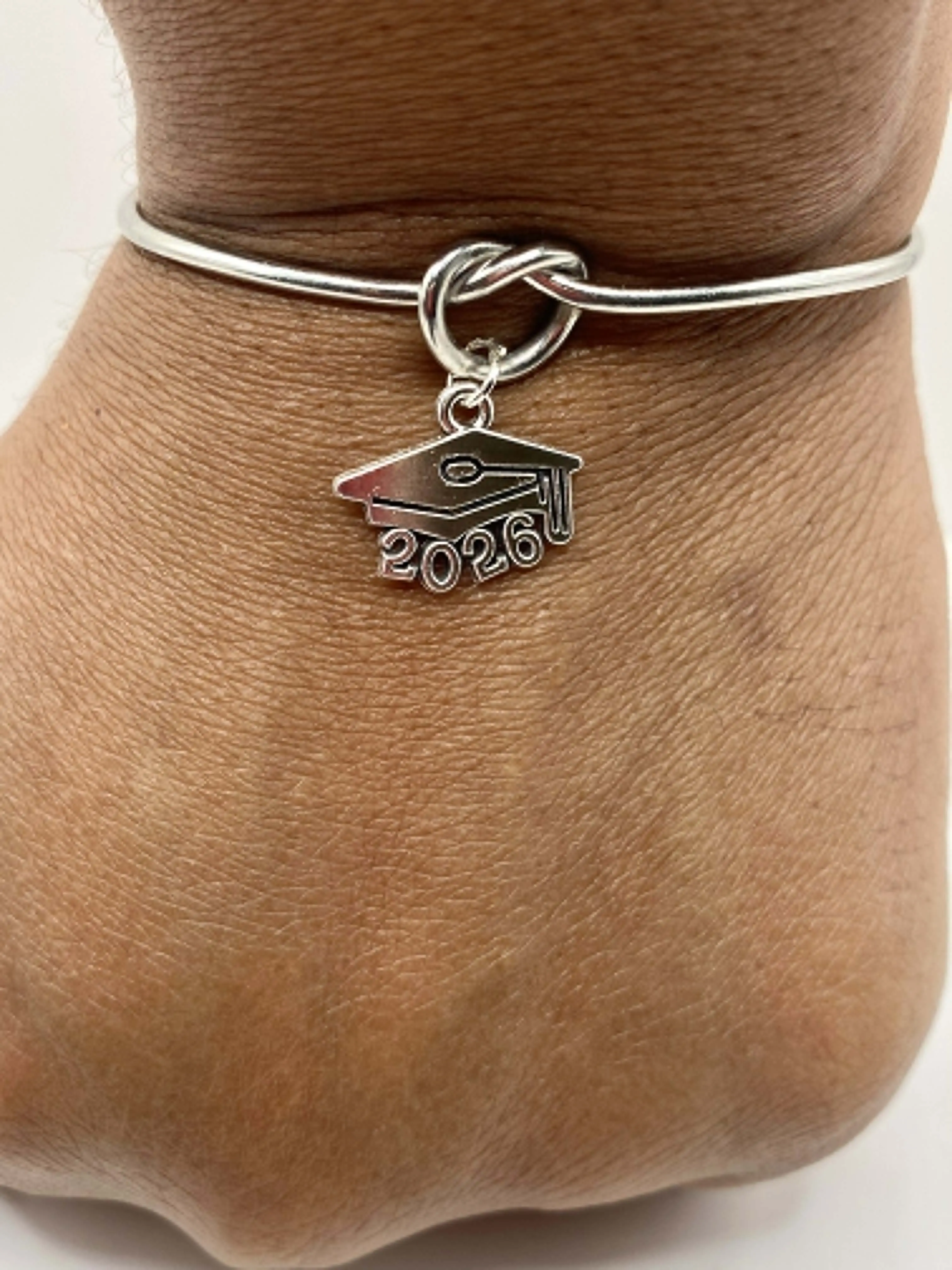 Class of 2026 Graduation Bracelet, Stainless Steel Adjustable Design with Class Charm, Graduation-Themed Charms Bangles, Graduation-Themed Charms Bracelets & Bangles