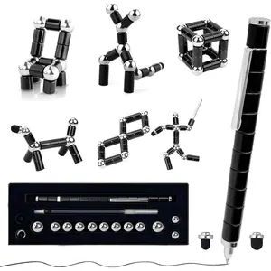 Teenage Stress Relief Magnetic Metal Pen, Creative Metal Pen, Cool Multi-Functional Transforming Writing Pen, Pressure Relief Toy, Perfect Gift for Kids or Friends