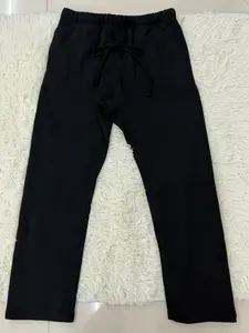 Athletic Relaxed Pants Unisex Adult Limo Black, SS22 Uncuffed Jogger Sweatpants, Relaxed Fit Bottom Sweatpants, Lightweight Comfort Elastic Waist Versatile Streetwear for Daily Wear