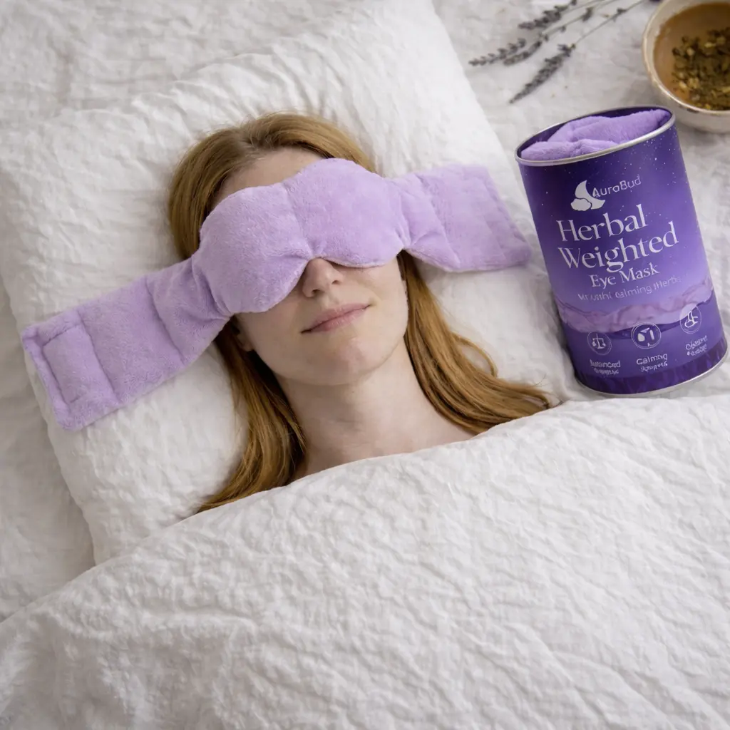 Weighted Sleep Mask - Premium Plush Herbal Sleep Mask with 0.5 lb Naturally Lavender Pack for Heat or Cold Use,Calming Eyemask for Deep Sleep ,Side-Sleeping Friendly,Contoured Full-Wrap Comfort, 100% Blackout for Rest & Travel,beachoutfits