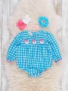 Santa's Beard Smocked Bubble Romper