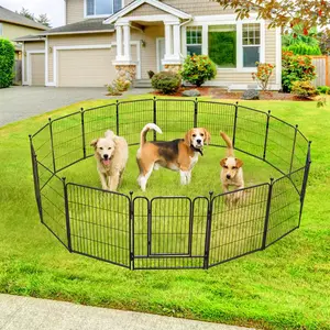 PetCozife Dog Fence Playpen 24"/32"/40" Small/Medium/Large Dog Indoor Outdoor Fence, Metal Pet Puppy Cat Exercise Enclosure Gate Cage Outdoor RV, Camping, Patio, Mobile Garden, RV Essential Companion, Garden Patio Fence,cat patio,dog camping supplies