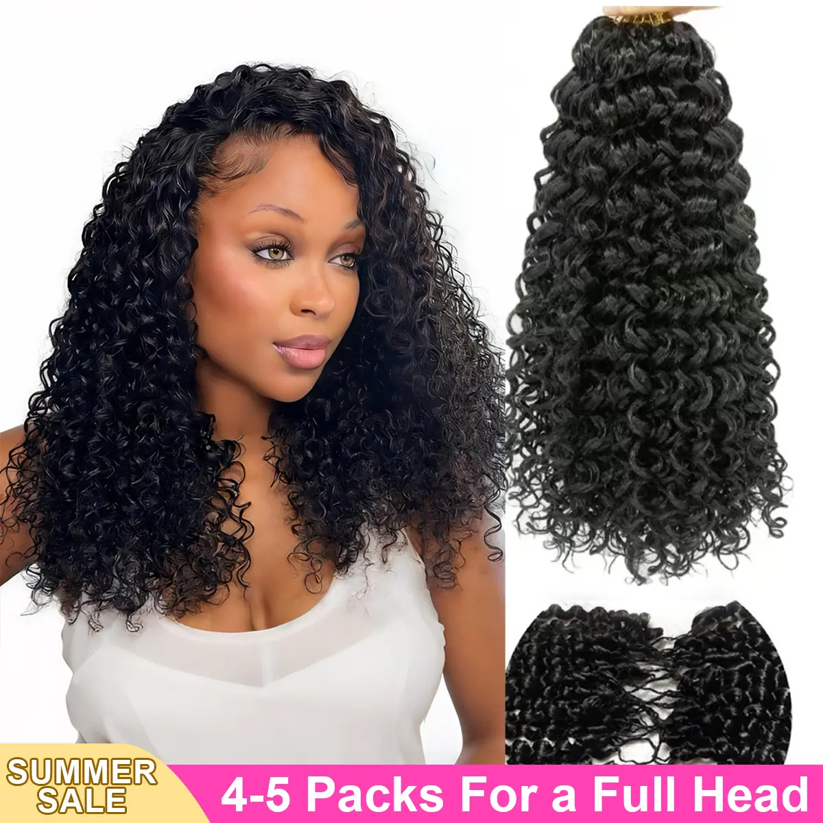 Bgmgirl Crochet Human Hair Water Wave Burmese Curly Body Wave Afro Curly Kinky Straight Hair for Miracle Knots human hair Boho Braids Knotless Pre-Separated 50g/bundle Time Saving #4 Chocolate Brown & #4/27 Brown Highlights back to school