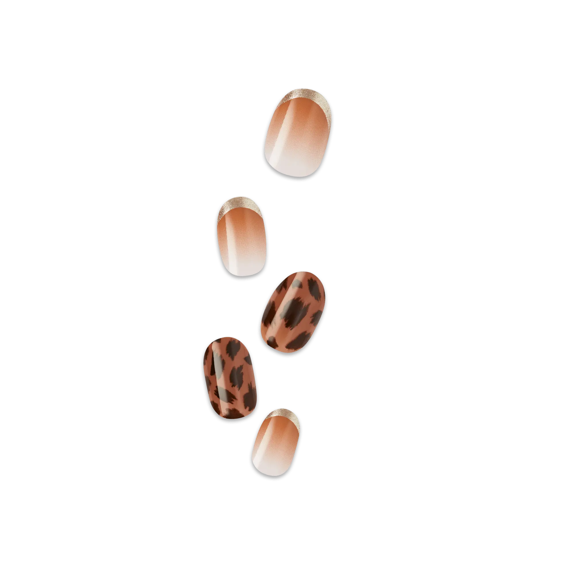 Impress Design No Glue Fake Press On Nails- Polar | Design, Brown, Short, Oval, Manicure