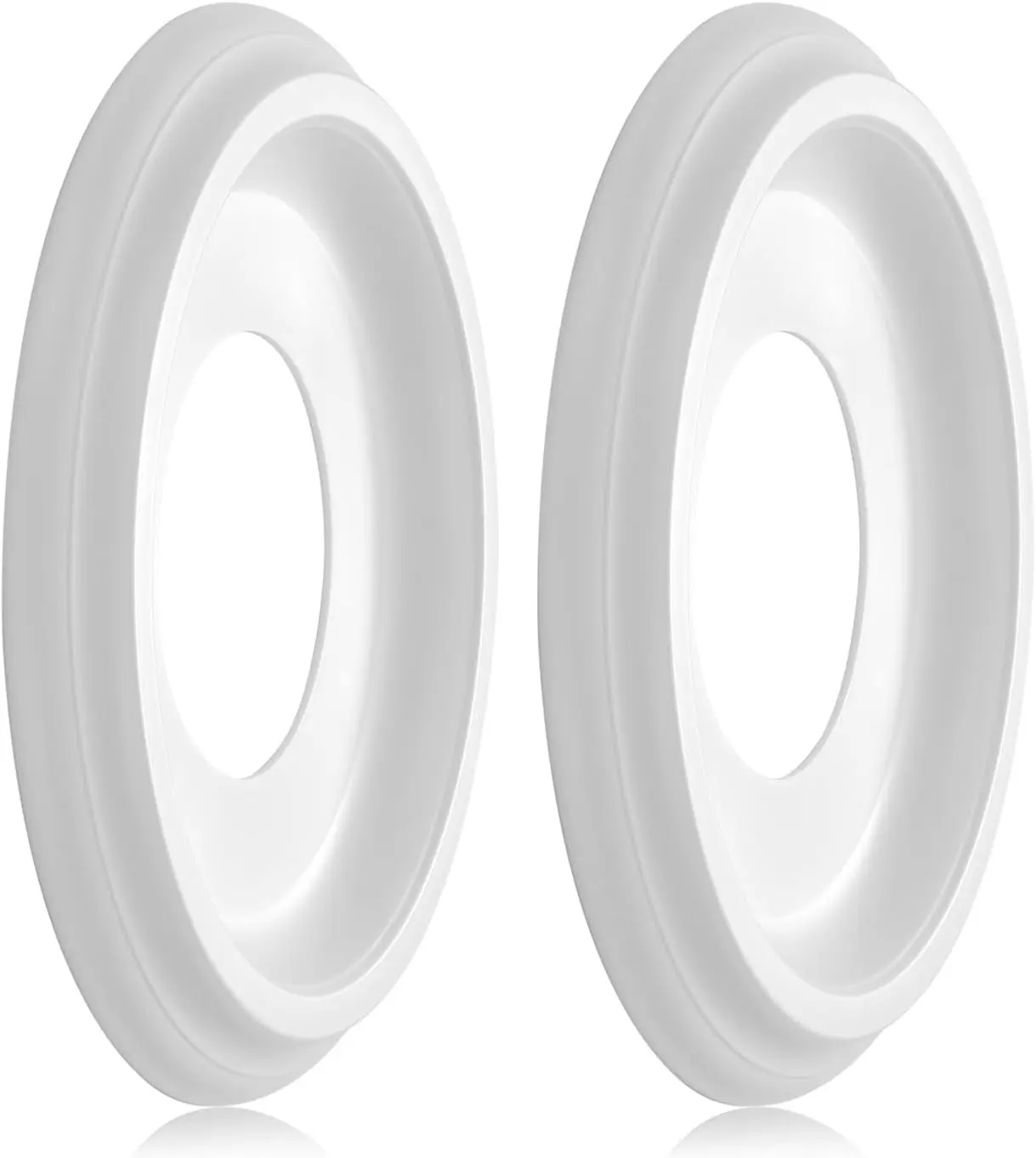 2Packs Molded Nylon Ceiling Medallion for Light Fixtures and Ceiling Fans, 9.8"OD x 4"ID x 0.94"P (Fits Canopies up to7-1/4")(White)