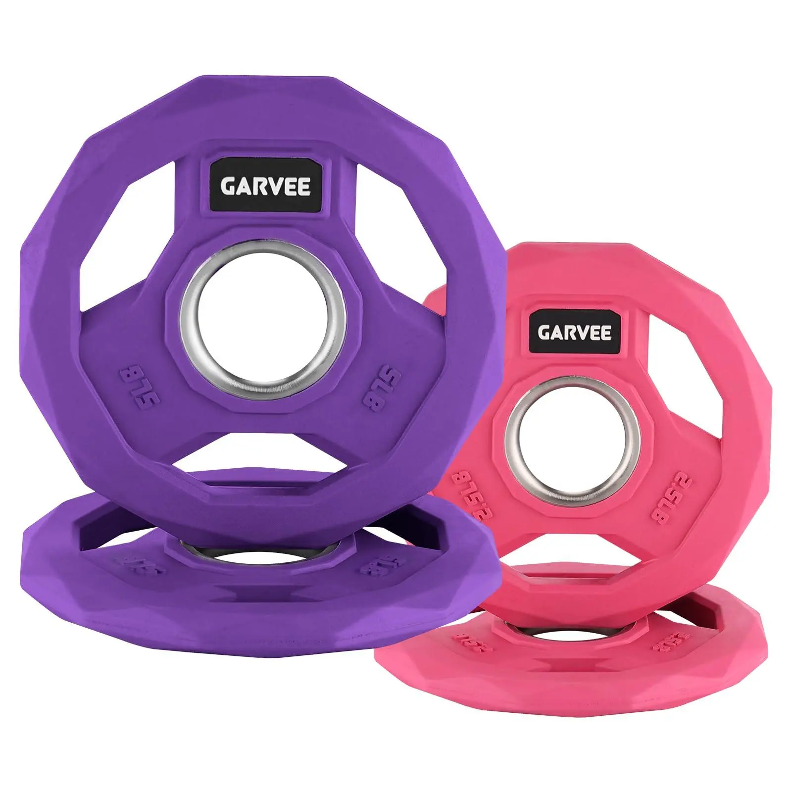 Color-Coded Rubber Coated Cast Iron Weight Plate Set – 2-Inch Bumper Barbell Plates, Drop-Safe & Durable for Home & Gym – Multiple Weight Options – 15 lbs combination (2.5LB x 2 + 5LB x 2)
