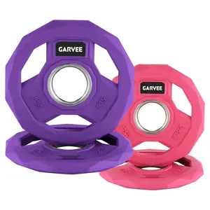 GAOMON Color-Coded Rubber Coated Cast Iron Weight Plate Set – 2-Inch Bumper Barbell Plates, Drop-Safe & Durable for Home & Gym – Multiple Weight Options – 15 lbs combination (2.5LB x 2 + 5LB x 2)