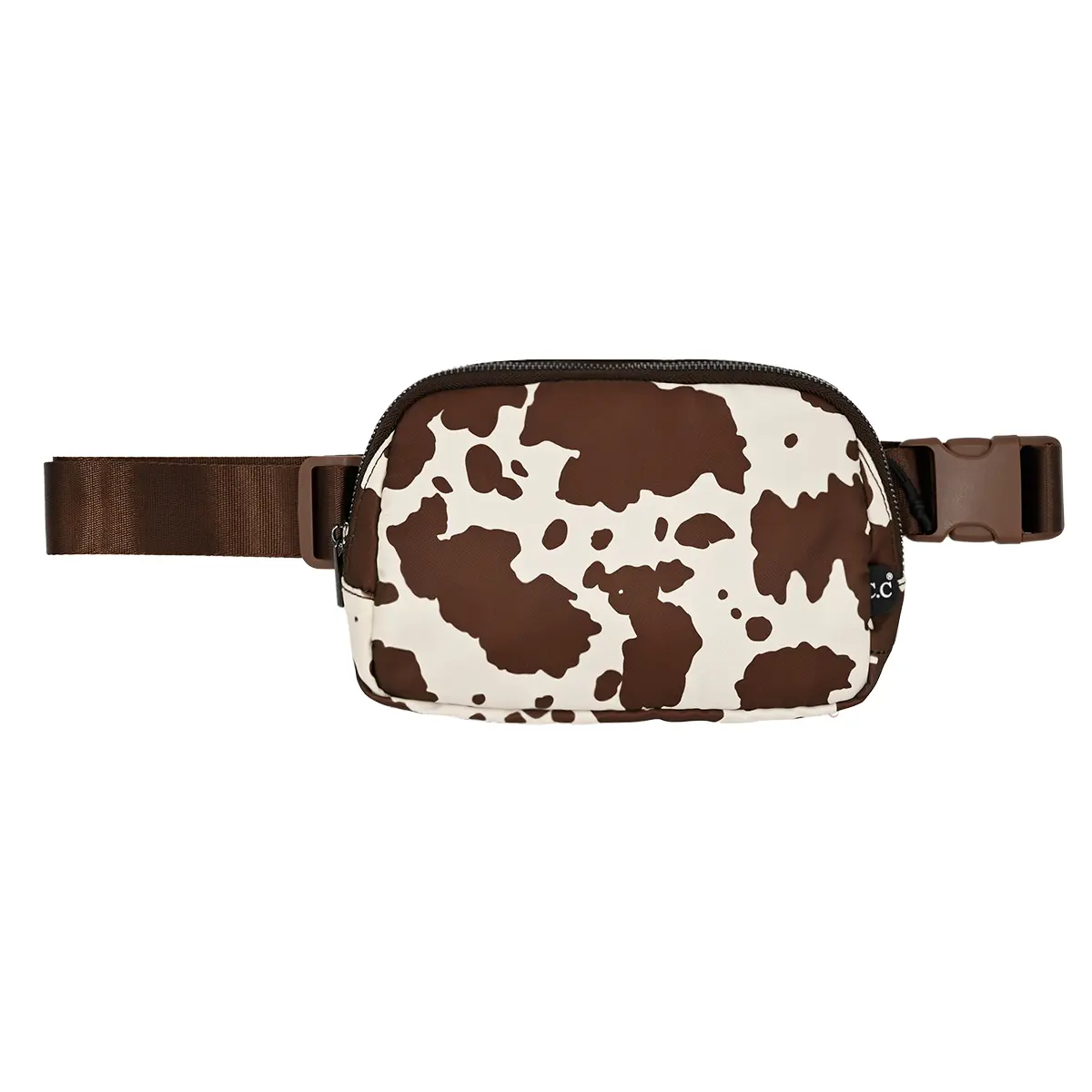C.C Cow Pattern Fanny Pack for Women - Durable Nylon Belt Bag - Multi-functional Accessory for Boho-Inspired Outfits fanny pack bag fashion waist anti  pickpocket  bag Zipper Fanny Pack Cowhide Belt Bag