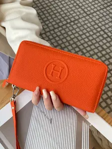 Women's Genuine Leather Wallet New Simple Versatile Fashion Long Purse Ladies Top Layer Cowhide Handbag High-End Durable Fashion Wallet