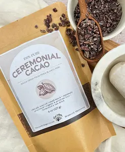 Ceremonial Cacao - 100% Pure, Natural Single-Origin Unprocessed Traditional Wellness Beverage from Piura Blanco, Peru