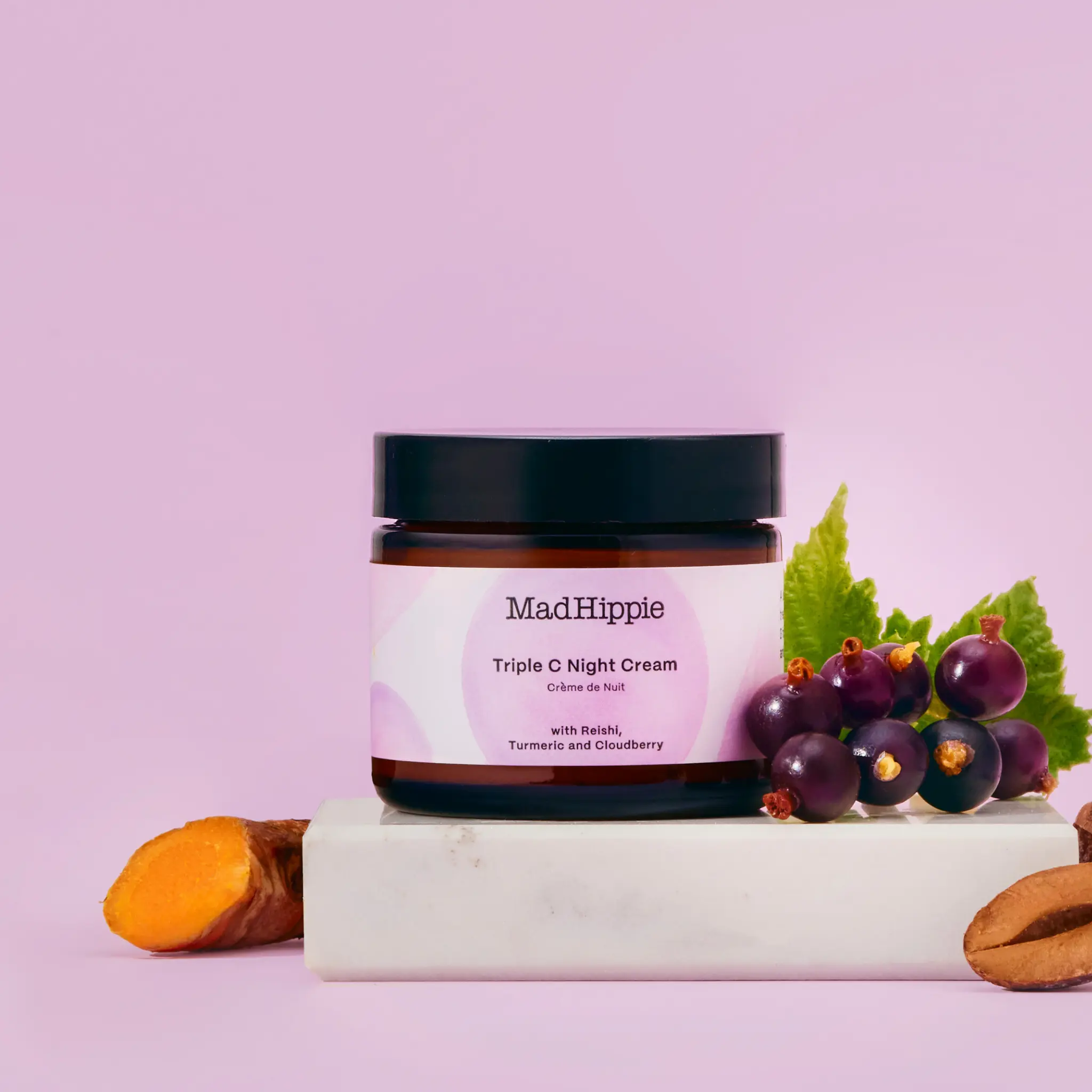 Mad Hippie Triple C Night Cream - with Reishi, Turmeric and Cloudberry for Daily Moisturizer and Hydrated Skin