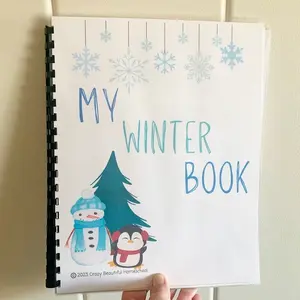 Winter Pre-K Learning Book with Color, Shape, and Number Matching