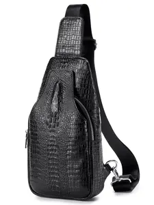 Men's Crocodile Embossed Crossbody Bag, Fashionable  Leather Shoulder Bag for Daily Used, Casual Trendy Versatile High-quality Daily Commuting Bag, Stylish Crossbody Bag, Commuter Crossbody Bag