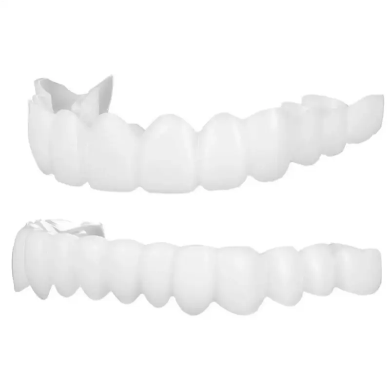 1 Pair SnapsOn Teeth Veneers Brightening Dentures Temporary False Teeth Cover Instant Imitation Braces Fake Tooth Cover Dental decorative gifts