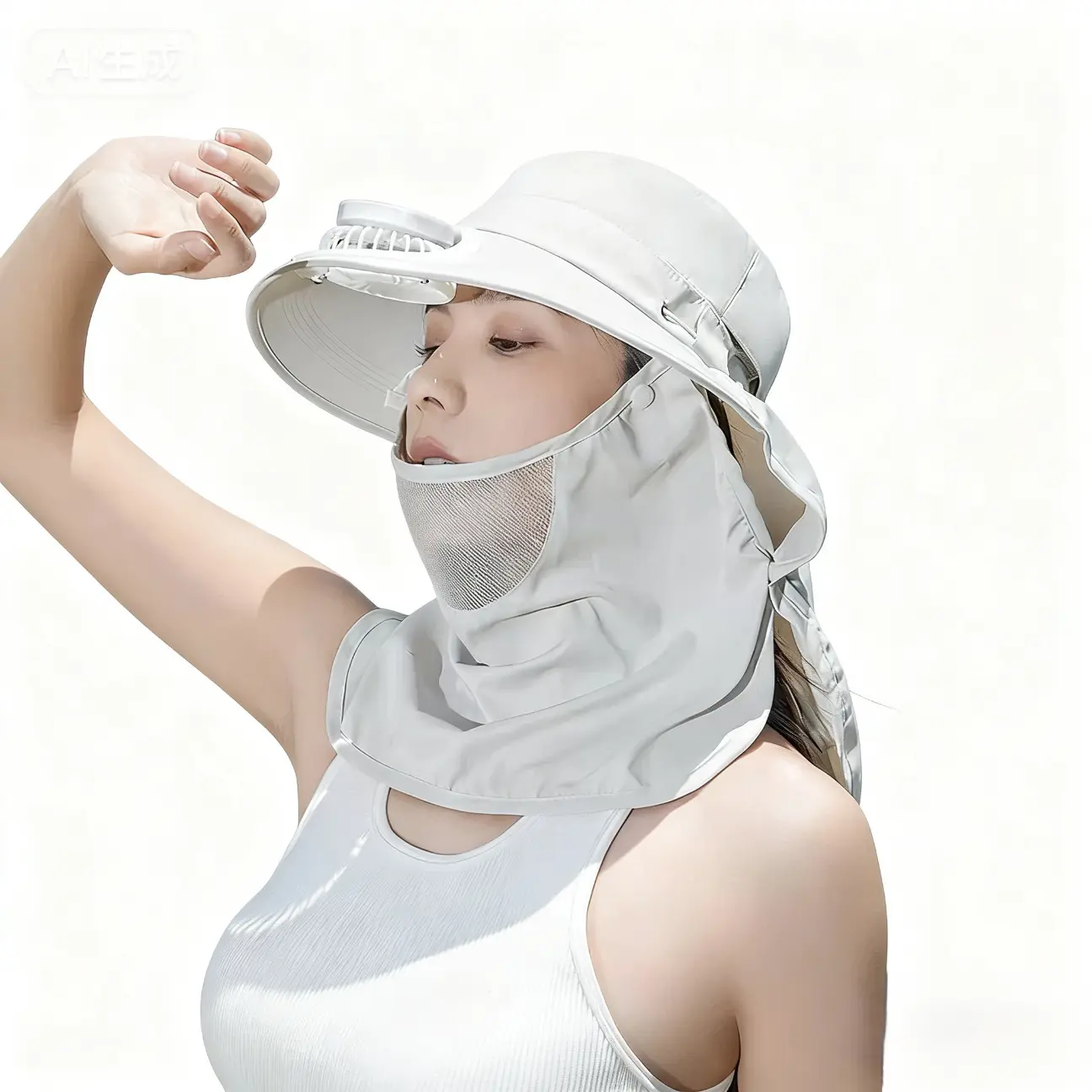 Ladies' and gentlemen's -powered  hat for work,cooling hat，Solar Fan Outdoor Fishing Hat ，summer outdoor sun protection, suitable for parents, beach, golf, hiking outdoors, fishing hat, outdoor hiking hat tea picking rechargeable hat