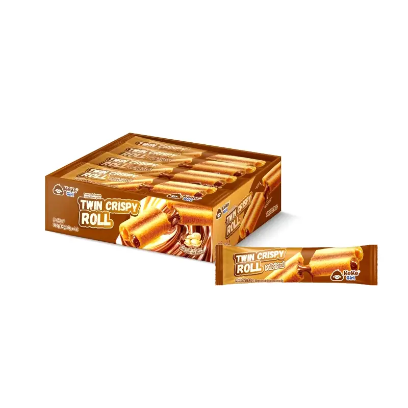 Geely Keke Girl Twin Crispy Roll Chocolate Strawberry Flavors, 20 Sticks in a Box Geely Keke Girl Twin Crispy Roll Chocolate Strawberry Flavors, 20 Sticks in a Box