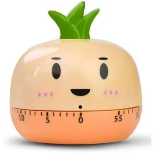 X-TIM08 Cute Carrot Design Kitchen Egg Timer, 60-Minute Mechanical Countdown Timer, Lightweight Orange Portable Kitchen Utensil for Cook, Refrigerator Magnet Home Supply