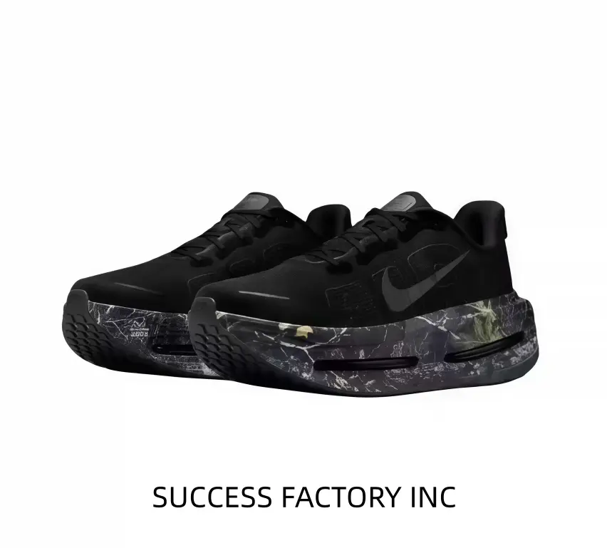Black Camouflage Performance Running Shoes with Full-Length Visible Air Cushion & Breathable Knit Upper – Engineered for Trail-Ready Comfort, Urban Exploration & Outdoor Adventures